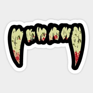 Bite Me! Bloody Werewolf Fangs Sticker